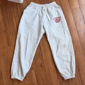 Women’s light gray Sweatpants with Red Logo